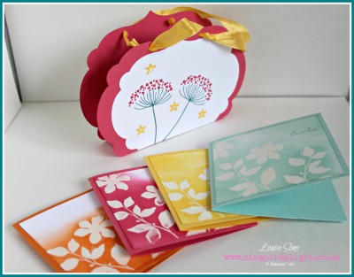 Stampin Up Summer Silhouettes Handbag & Gift Cards