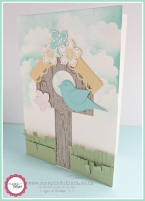 Stampin' Up Hardwood Petite Petals Bird Punch Birdhhouse