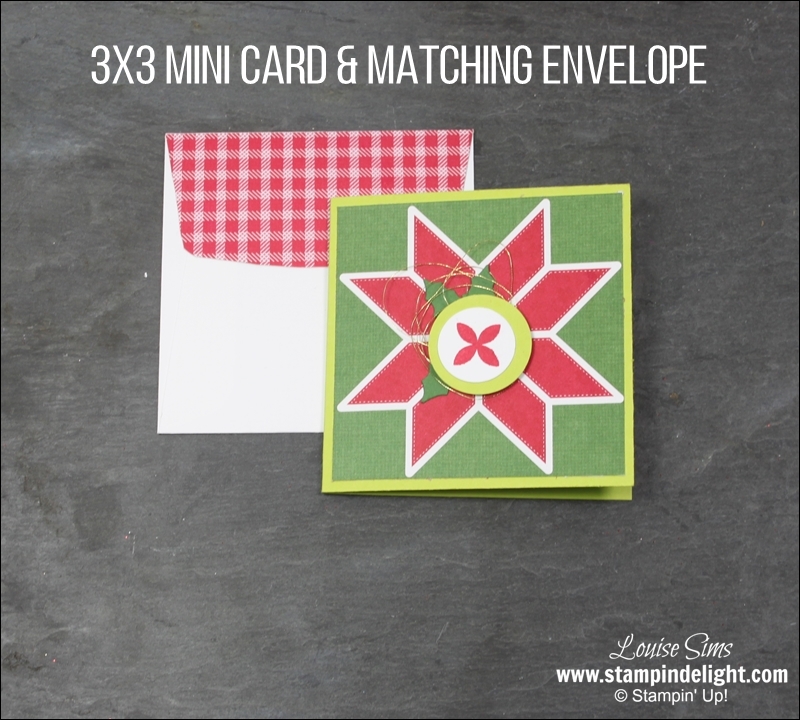 Cute 3x3 Mini Cards with matching envelope are perfect for the Christmas Card giving season. 