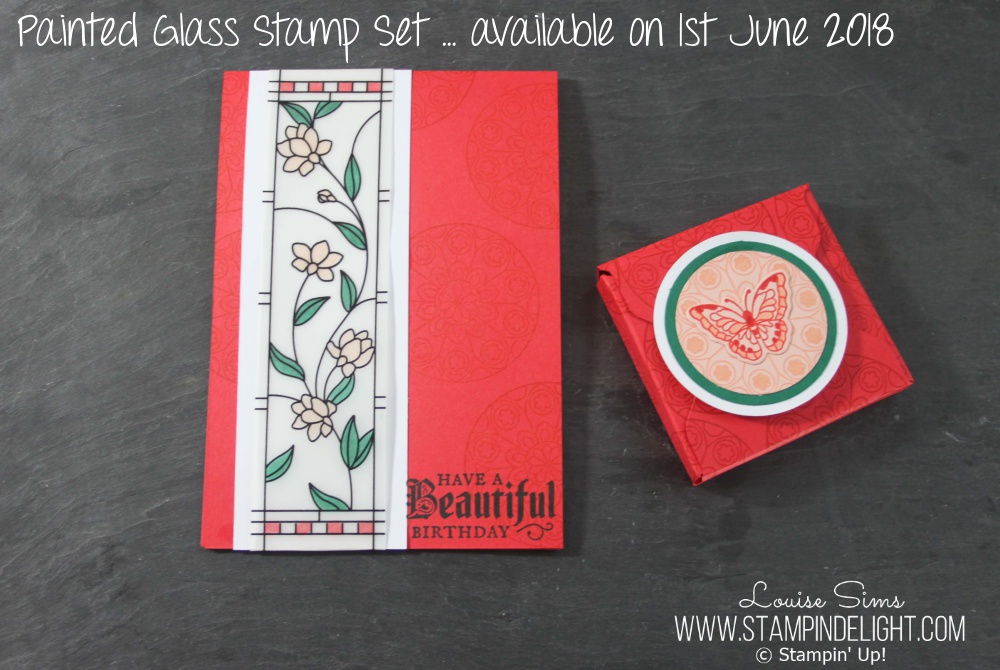 The Painted Glass Stamp Set is available from 1st June 2018 - such a different and inspiring set and part of the Graceful Glass Suite