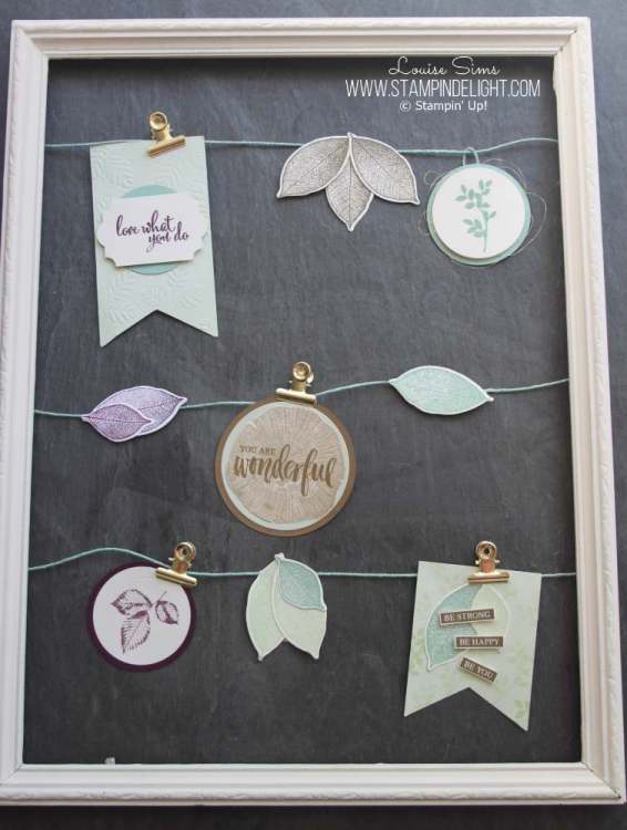 Home Decor Frame with a natural leaves finish. Easy to create with Stampin' Up! products - purchase yours if you live in the UK. 