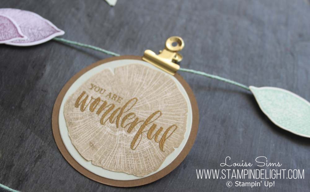 Gorgeous Tree Ring image is fab backdrop for this gorgeous embossed sentiment from the Rooted In Nature Stamp Set. 