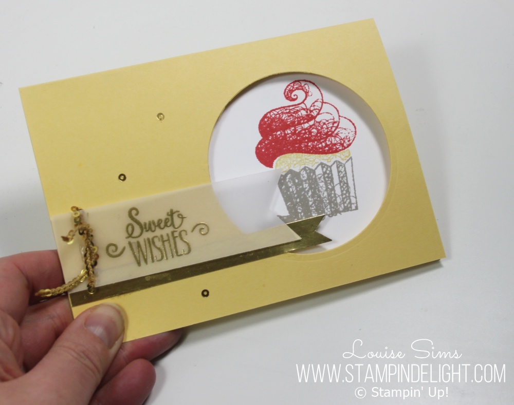 Hello Cupcake Window card - simple stamping for a super birthday card. 