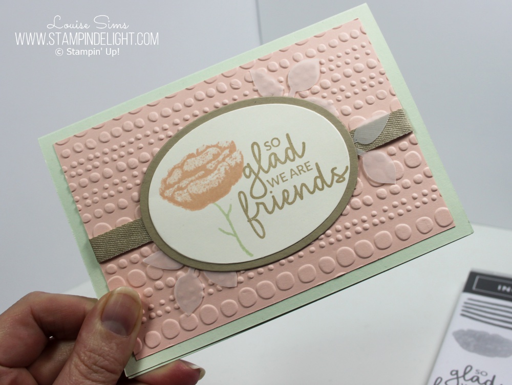 Incredible Friends Card for your amazing friends in a soft subtle colour combination. Designed by Louise Sims - Stampin' Delight
