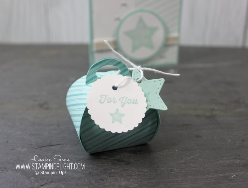 Tiny Curvy keepsake is perfect mini gift box for any occasion - here it gets the Baby Boy treatment in stripes and Pool Party.