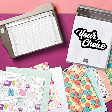 Sale-a-bration 2020 join offer - free trimmer and designer series paper and stamp set