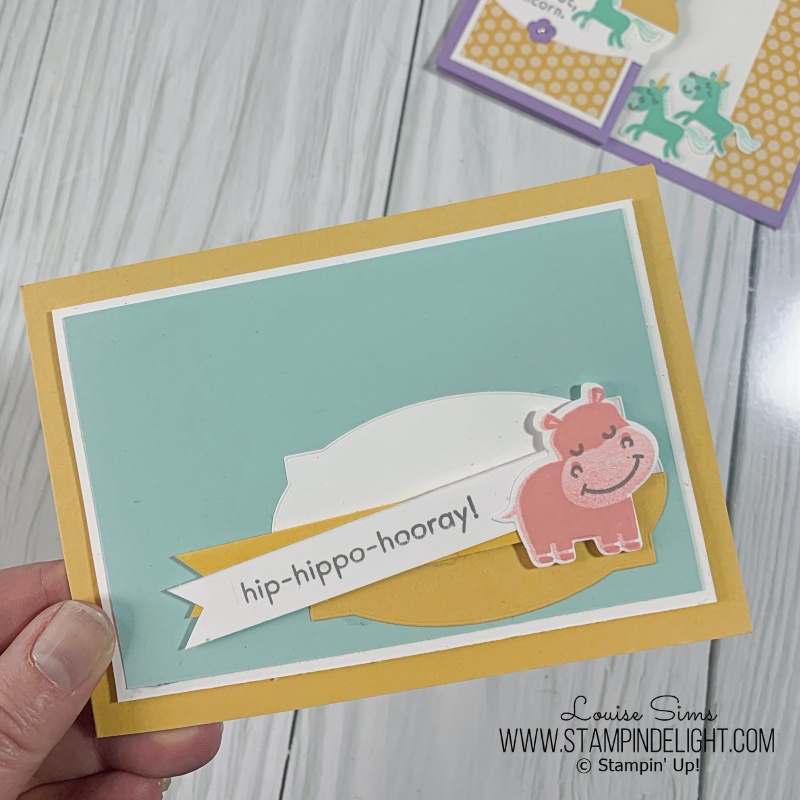 Fun Children's birthday card made with Hippo Happiness