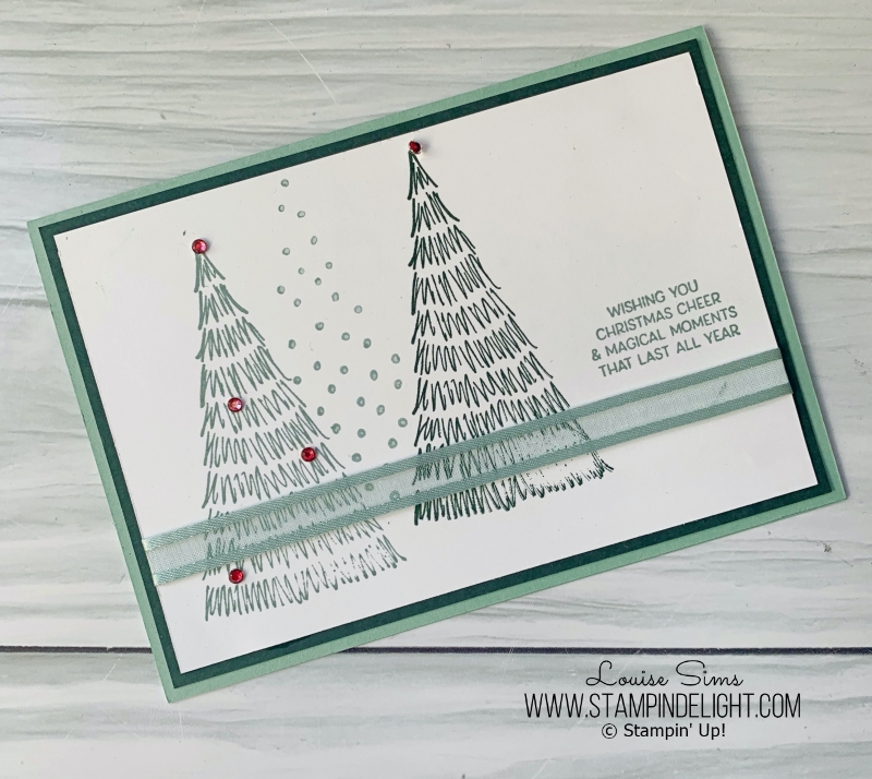 Simple stamped christmas trees are perfect for 