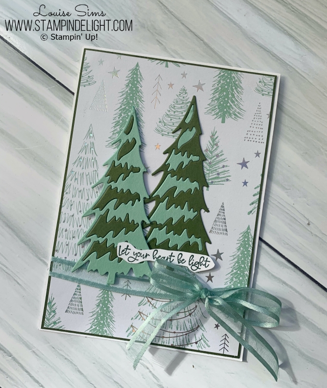 Inlaid Die Cutting Technique for two tone Christmas trees