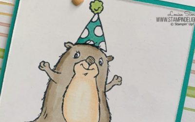 Party Birthday Card with Awesome Otters