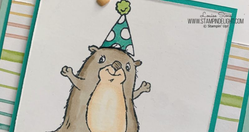 Party Birthday Card with Awesome Otters